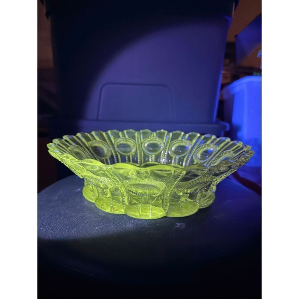 EAPG Antique Flint Glass Company Bowl 1900s Mn Glow